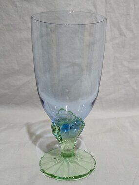 Vtg Bahia Bormioli Rocco (Italy) Iced Tea Goblets Blue Green